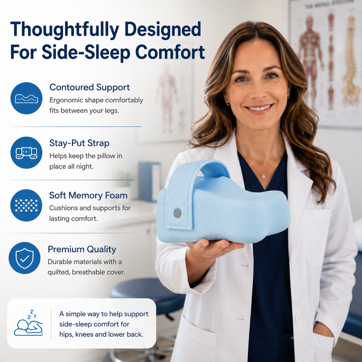 DreamAlign™ Side Sleeper Knee Pillow