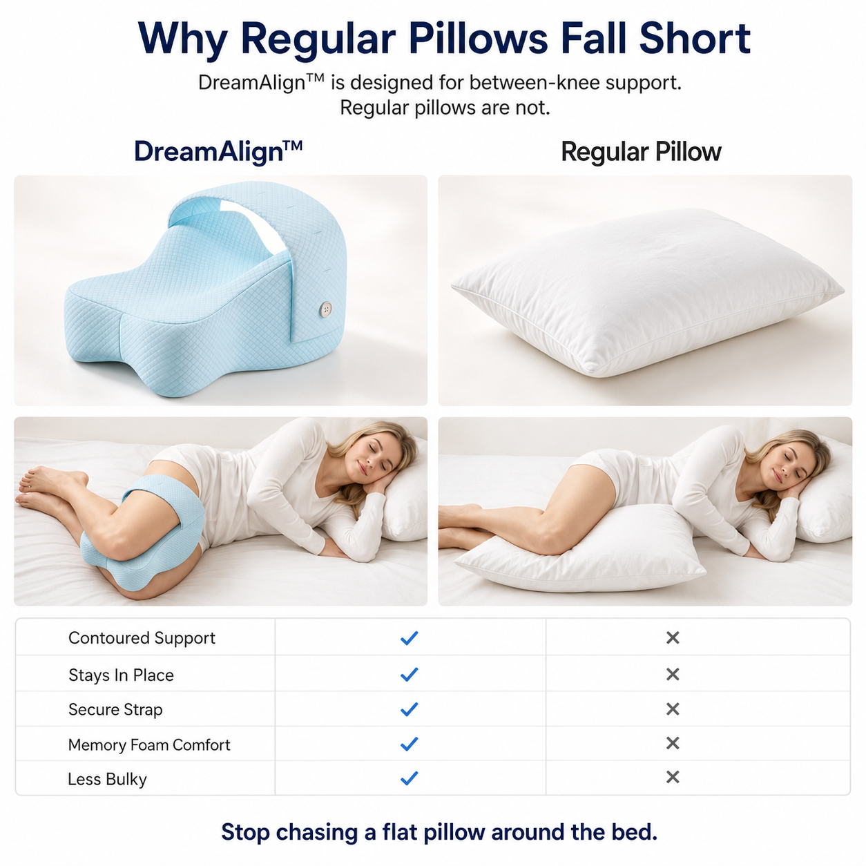 DreamAlign™ Side Sleeper Knee Pillow